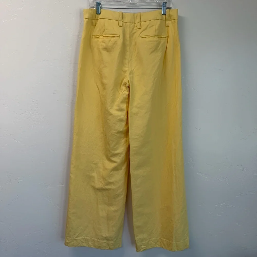 NWOT Banana Republic Soft Yellow Linen Blend Wide Leg ISLET Pants Size 8
